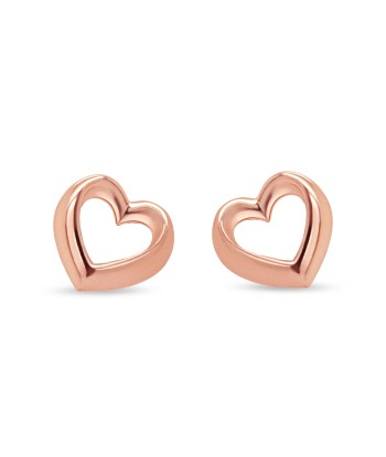 Rose Gold Heart Earrings en linge