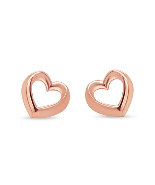 Rose Gold Heart Earrings en linge