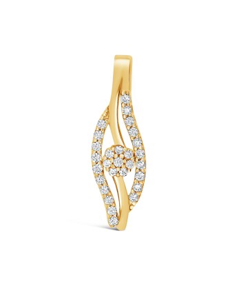 Wave CZ Pendant: Yellow Gold Véritable concentré