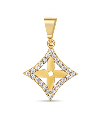 Flower CZ Pendant: Yellow Gold online