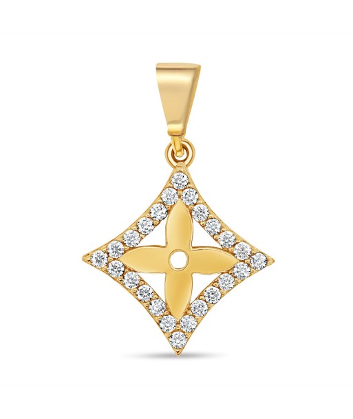 Flower CZ Pendant: Yellow Gold online