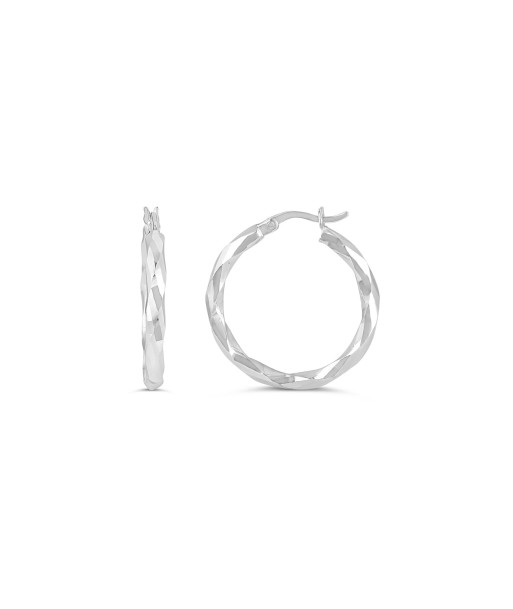 Diamond Cut Twisted Hoops pas chere