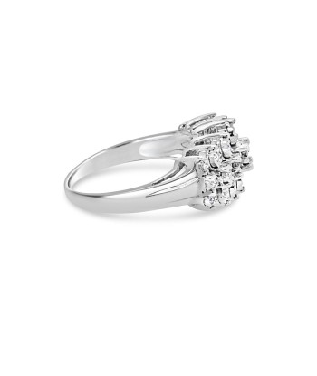 .15CT Lab Grown Diamond Stairway to Heaven Sterling Silver Ring en ligne des produits 