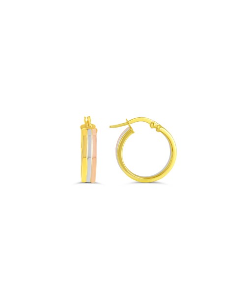 Tri-Tone Gold Hoop Earrings outlet