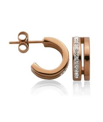 Steelx Stainless Steel Half Hoop Earrings: Rose les muscles