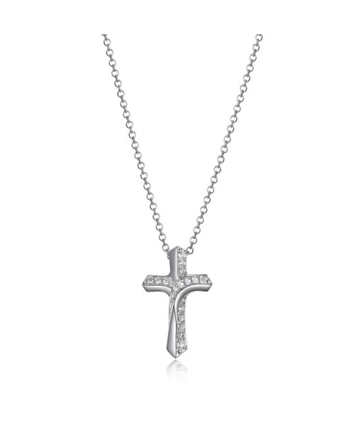 Elle Devotion Sterling Silver Cross Necklace Faites des économies