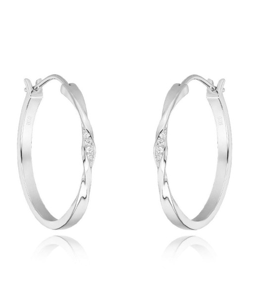 Sterling Silver Twisted Bar Hoops la livraison gratuite