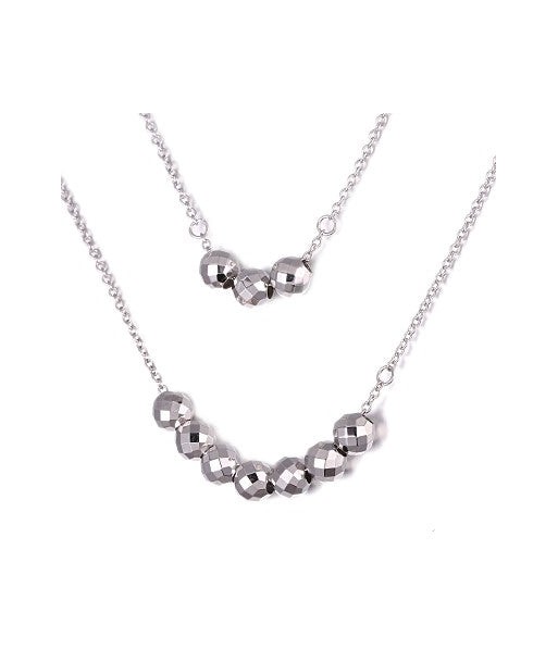 Layered Beaded Sterling Silver Necklace acheter