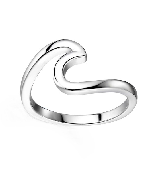 Casablanca Sterling Silver Wave Ring brillant des détails fins