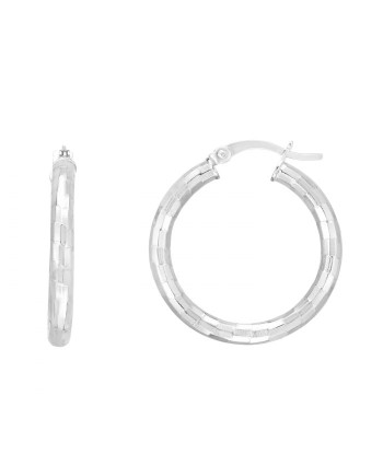 20mm Sterling Silver Disco Diamond Cut Hoop Earrings 50% de réduction en Octobre 2024