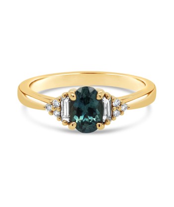 .13CT Montana Sapphire Ring: Yellow Gold en linge