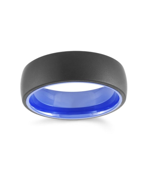 8mm Tungsten Black and Blue Wedding Band sélection de produits