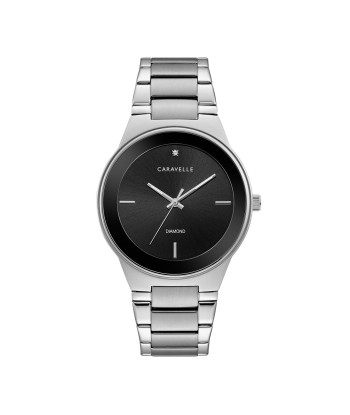 Caravelle Gent's Watch: Silver & Black 50% de réduction en Octobre 2024