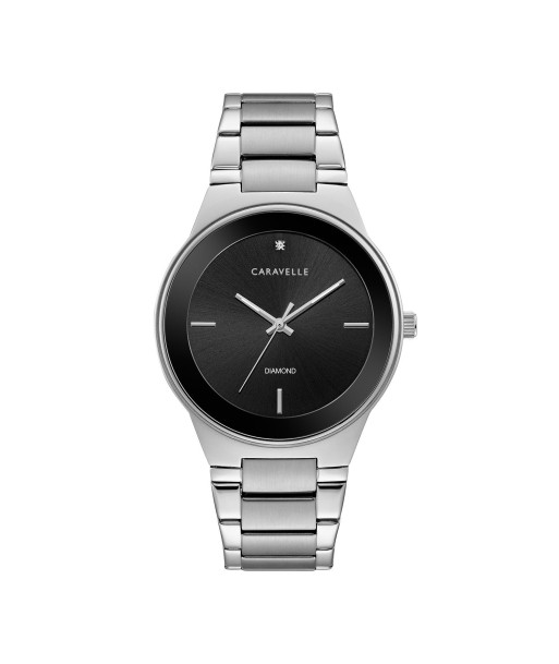 Caravelle Gent's Watch: Silver & Black 50% de réduction en Octobre 2024