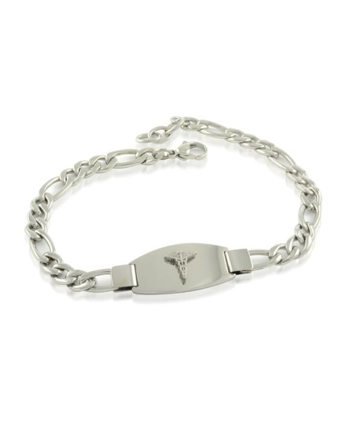 Italgem Stainless Steel Men's Figaro Chain Medic Alert Bracelet de la marque