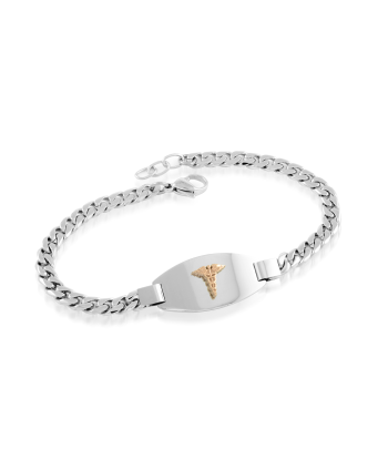 Italgem Stainless Steel Ladies Curb Chain Medic Alert Bracelet livraison et retour toujours gratuits