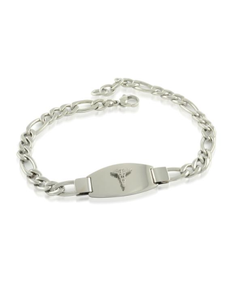 Italgem Stainless Steel Ladies Figaro Chain Medic Alert Bracelet vente chaude votre 