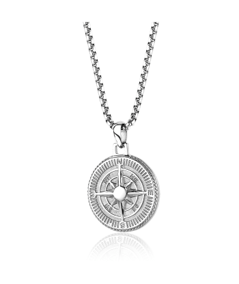 Italgem Men's Stainless Steel North Star Compass Necklace pas cher chine