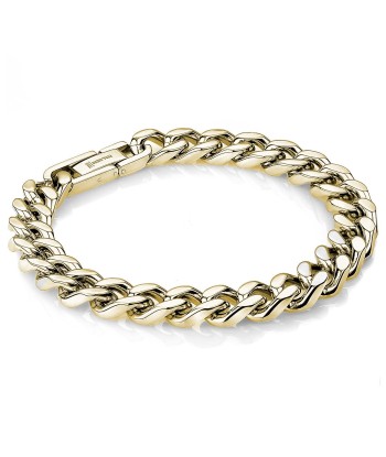 9.4mm Italgem Stainless Steel Men's Yellow Gold Tone Curb Bracelet 2024