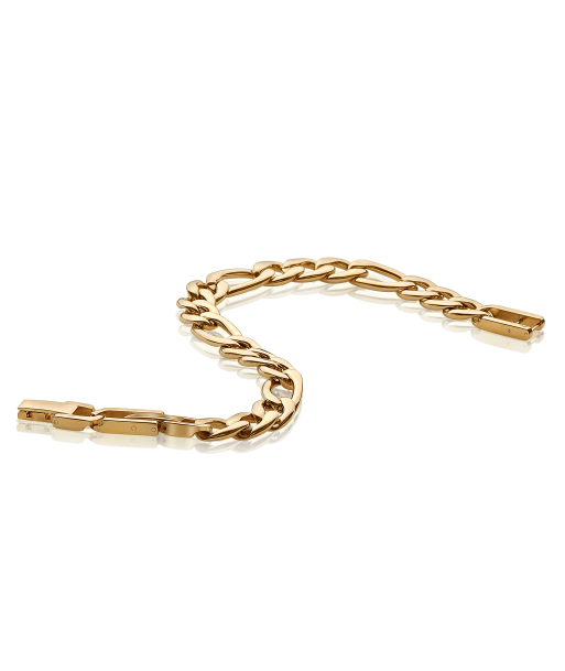 9.5mm Italgem Stainless Steel Yellow Gold Tone Men's Figaro Chain Bracelet shop