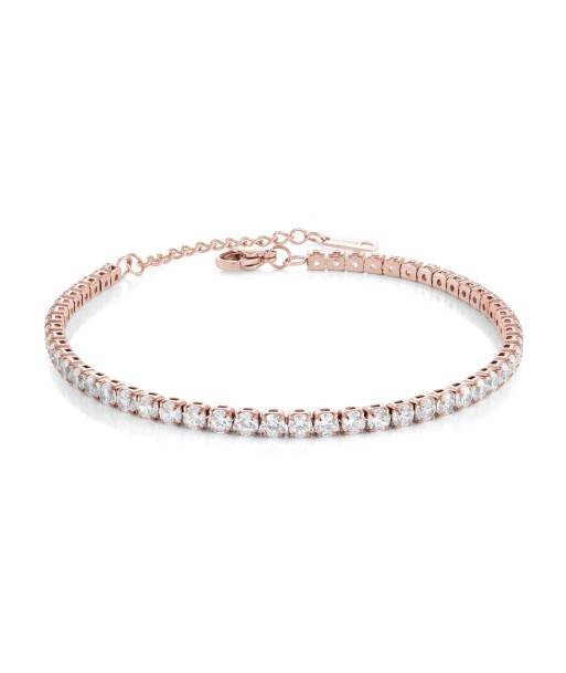 Italgem Stainless Steel Rose Gold Tone CZ Tennis Bracelet en stock