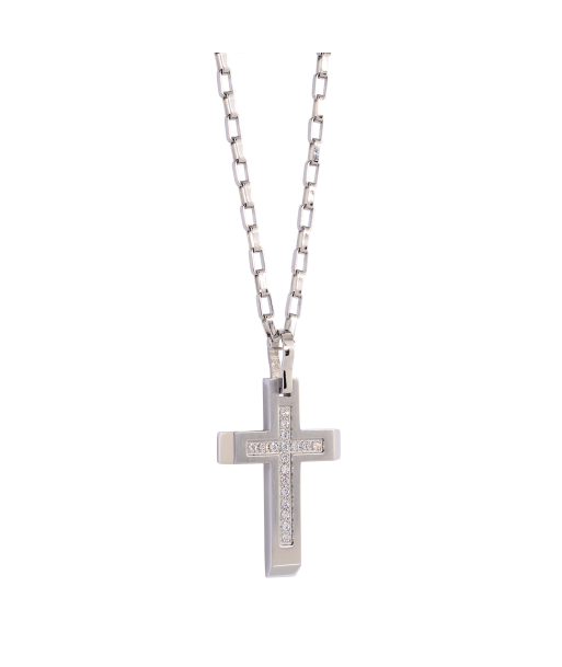 Italgem Steel CZ Men's Cross Necklace prix