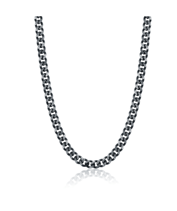 8.6mm Italgem Men's Stainless Steel Black Brushed Curb Chain de votre