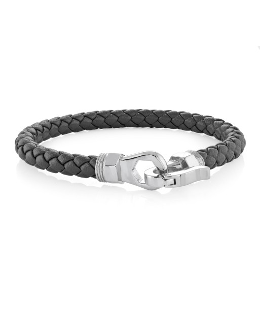 Italgem Men's Braided Black Leather Bracelet Le MVP de beaucoup