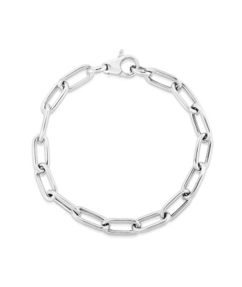 6.5mm Sterling Silver Paperclip Chain Bracelet français