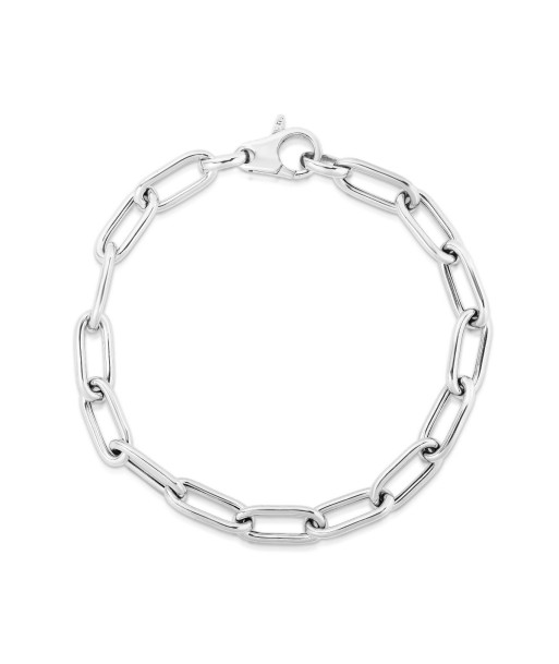 6.5mm Sterling Silver Paperclip Chain Bracelet français