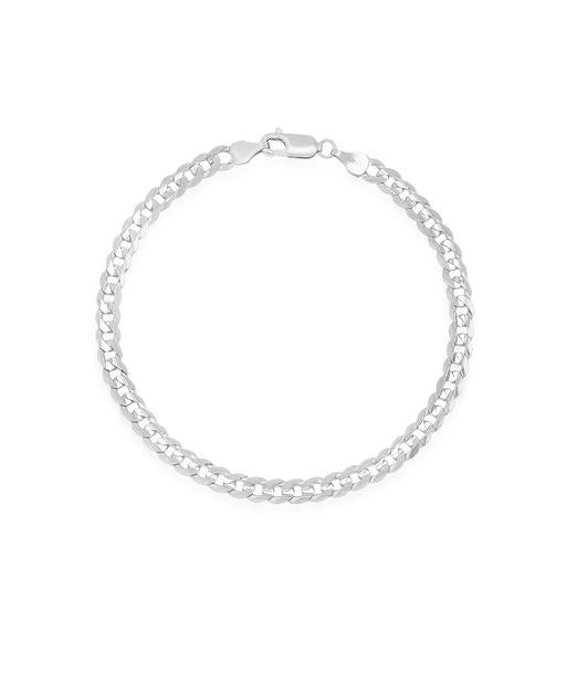 5.5mm Sterling Silver Curb Men's Chain Bracelet outlet