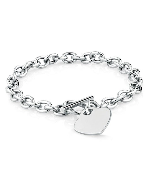 Sterling Silver Heart Toggle Bracelet Profitez des Offres !