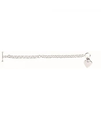 Sterling Silver Heart Toggle Bracelet Profitez des Offres !