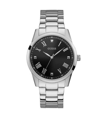 Guess Men's Watch: Silver/Black Economisez 