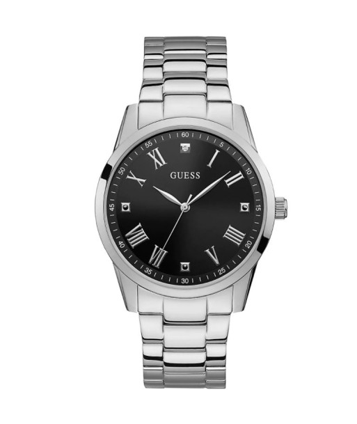 Guess Men's Watch: Silver/Black Economisez 