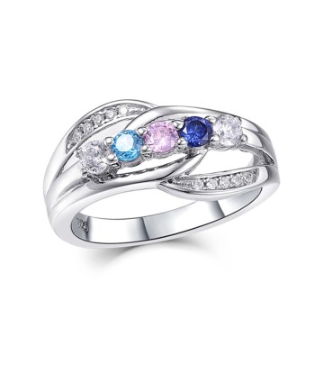 Entwined Family Ring (3-5 Birthstones, Available in Sterling Silver, White Gold or Yellow Gold) 2024