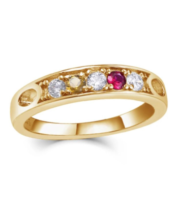 Classic Family Ring (3-5 Birthstones, Available in Sterling Silver, White Gold or Yellow Gold) Dans la société mordern