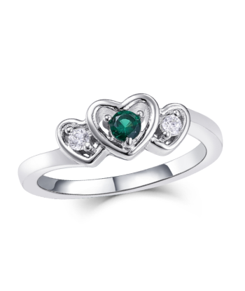 Heart Family Ring (3 Birthstones, Available in Sterling Silver, White Gold or Yellow Gold) store