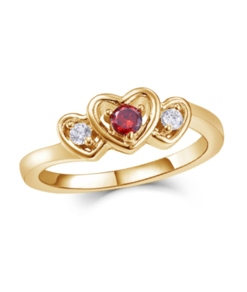 Heart Family Ring (3 Birthstones, Available in Sterling Silver, White Gold or Yellow Gold) store