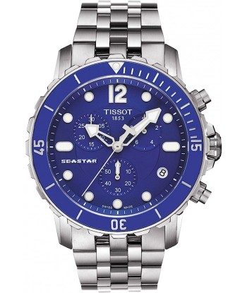 Tissot Seastar Chronograph Blue Dial Men's Watch T0664171104700 Voir les baskets