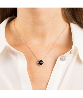 COLLIER VICTORIA ONYX + DIAMANTS OR ROSE acheter