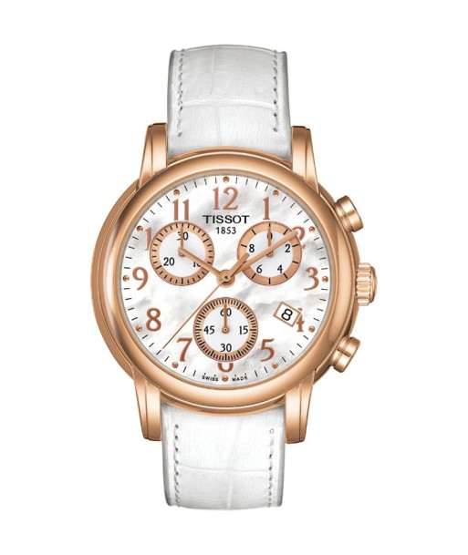 T-Classic Dressport Chronograph Mother of Pearl Dial White Leather Ladies Watch T0502173611200 pour bénéficier 