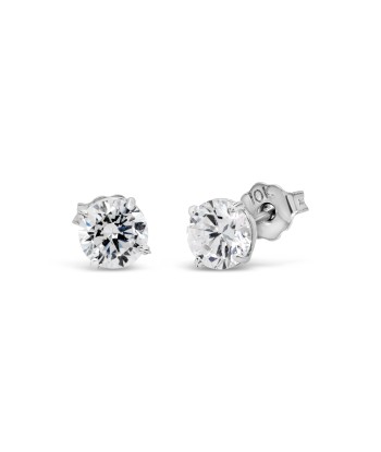 10k White Gold CZ Round Stud Earrings les ligaments