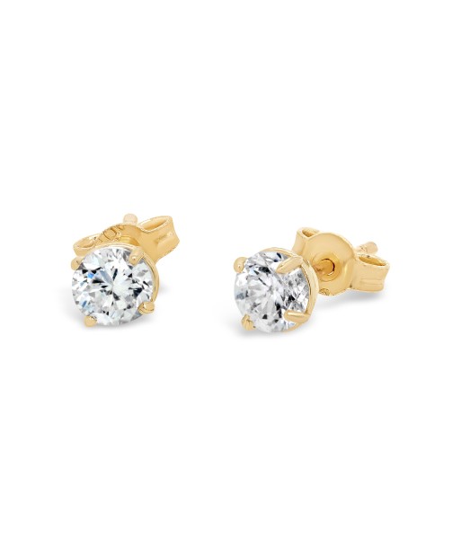 10k Yellow Gold CZ Round Stud Earrings les ctes