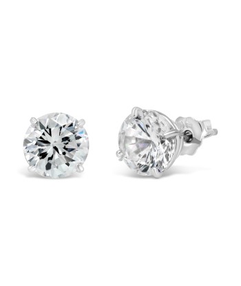 10k White Gold CZ Round Stud Earrings 2024