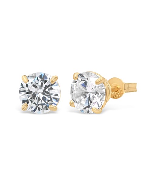 10k Yellow Gold CZ Round Stud Earrings commande en ligne