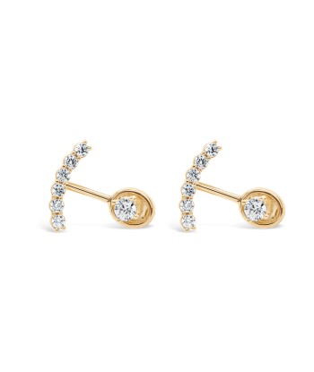 10k Yellow Gold Front and Back CZ Earrings de technologie