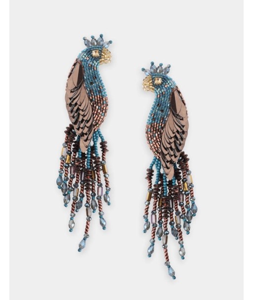 Boucles d'oreilles Olivia Dar Peacock Blue Bronze commande en ligne