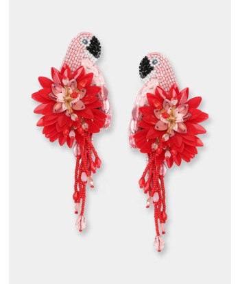 Boucles d'oreilles Olivia Dar Parrot Red/Pink brillant des détails fins