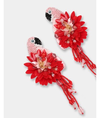 Boucles d'oreilles Olivia Dar Parrot Red/Pink brillant des détails fins